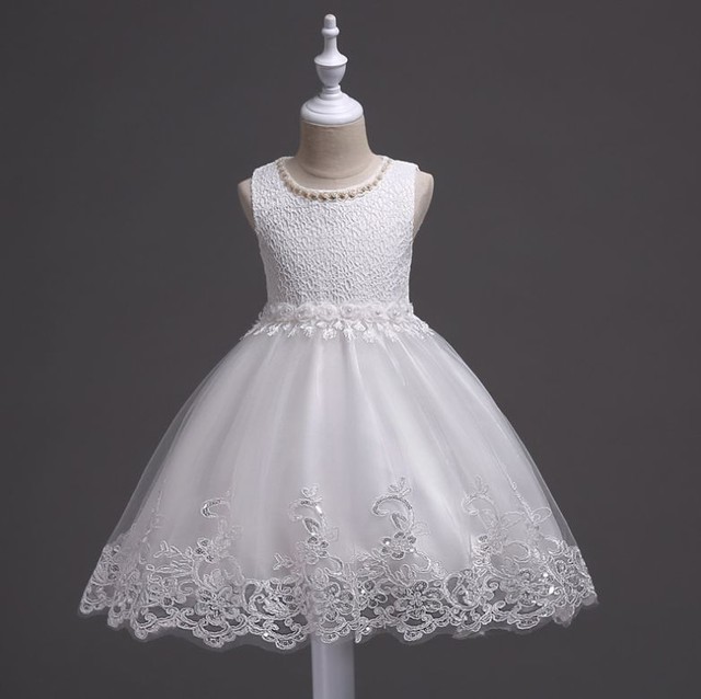 コピー 子供ドレス 130cm 白 ワンピース 女の子 発表会 結婚式 パーティー フォーマル 七五三 Dingadinga