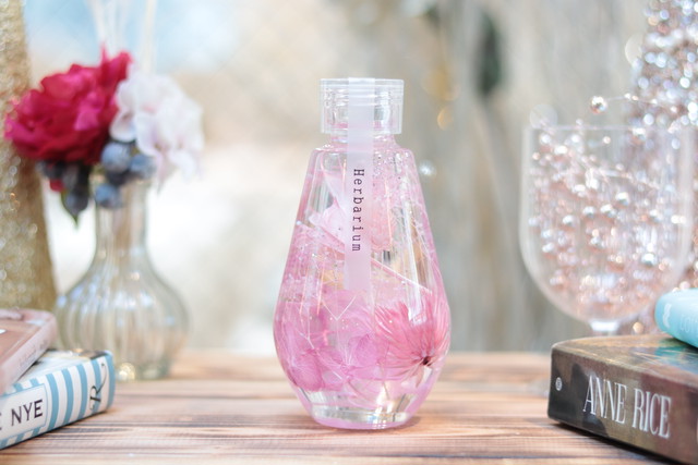 新作 ハーバリウム ぽってりボトル ピンク系 Paris Flower パリスフラワー