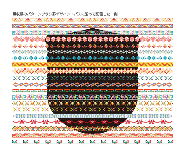 中華 アジアン系のフォークロアイメージのカラー飾り罫素材集 エスニックデコ Graphic Sozai Shop