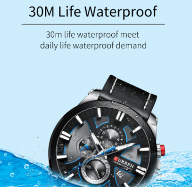 Curren クロノグラフ 防水 メンズ腕時計 本革ベルト クォーツ 海外高級ブランド カジュアル 日付表示 スポーツ 46 Happy Hobby あなたのベストが見つかるお店