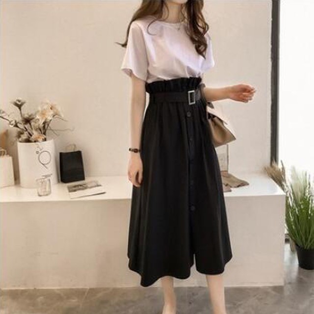 New Wisdom セットアップ レディース 夏 ｔシャツ 半袖 ハイウエスト トレンチスカート ミモレ丈 即納 Newwisdom 代 30代 40代の大人ファッション 通販 レディース メンズ ニューウィズダム