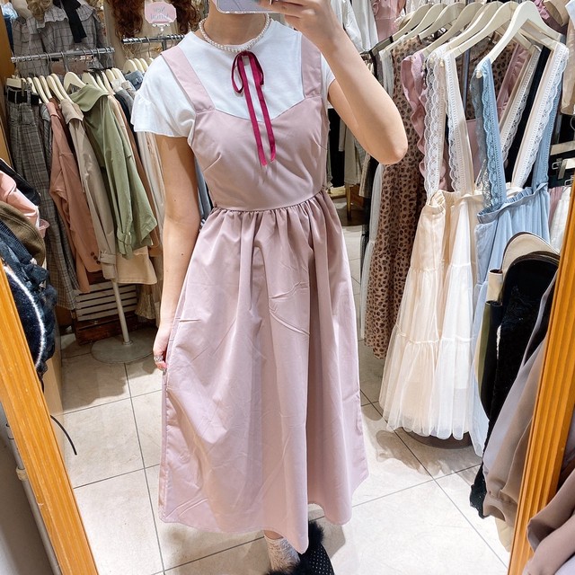 バックリボンキャミワンピースセットアップ Audreyharajuku