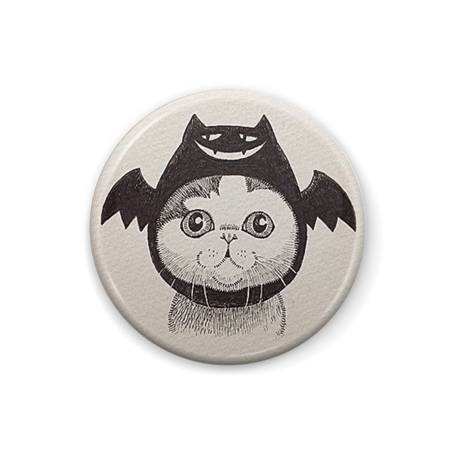 コウモリ猫 缶バッジ Atelier Meico
