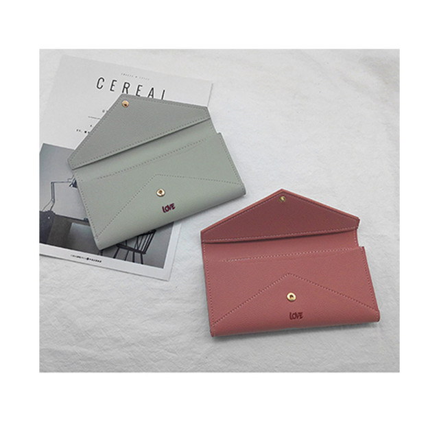 長財布 レディース財布 レター型長財布 ロングウォレット 財布 レディース かわいい ラブレター型 レターデザイン おしゃれ ラブレター風 カラー豊富 ブラック モスグリーン ベビーピンク ディープピンク グレー さんさんふらわー