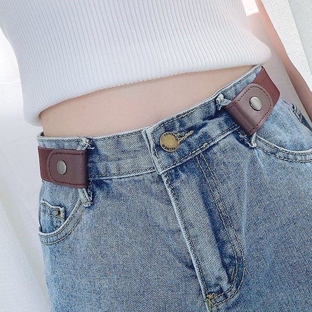 ブラック ストレッチベルト ウエストベルト レディース ウエストバンド ゴムベルト ノーバックル おしゃれ 伸びる Yamazon