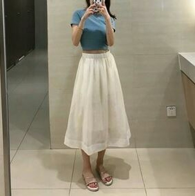 バックリボン カットソー チュールスカート ロングスカート セットアップ 半袖 夏服 レディース リゾートファッション J002 Aeka Clothet