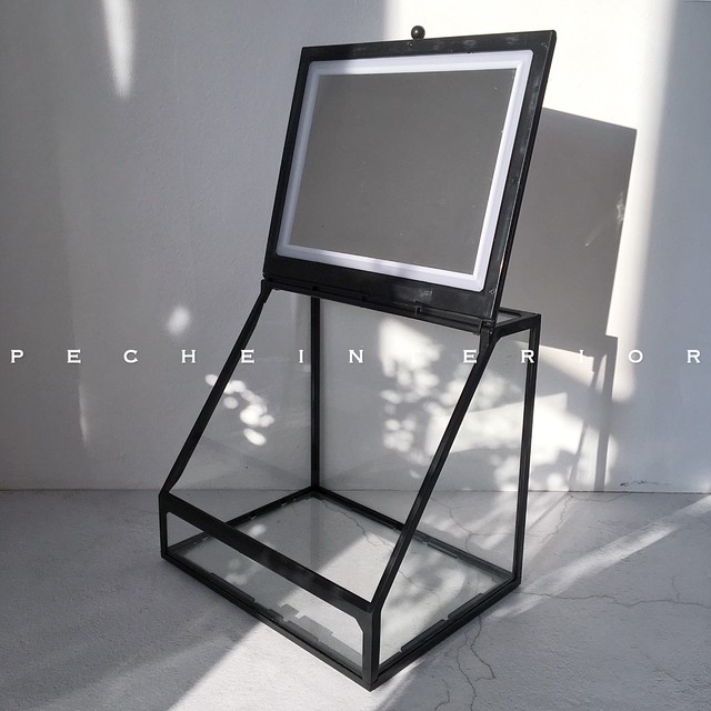 予約 モノトーンコスメボックス 高級感 コスメ 収納 ディスプレイ 見せる収納 ゴールド ドレッサー 大容量 ガラス製 メイクボックス Peche