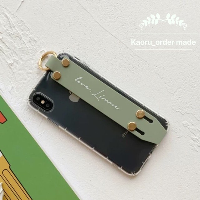 Iphone11対応 オーダーメイド名前入れiphoneケース クリアケース カラーバンド Kaoru スマホケース専門店