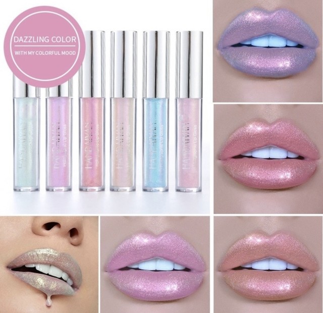 Handaiyan リップグロス クリア 透明 ラメ パール 01 ユニコーンカラー Jantile