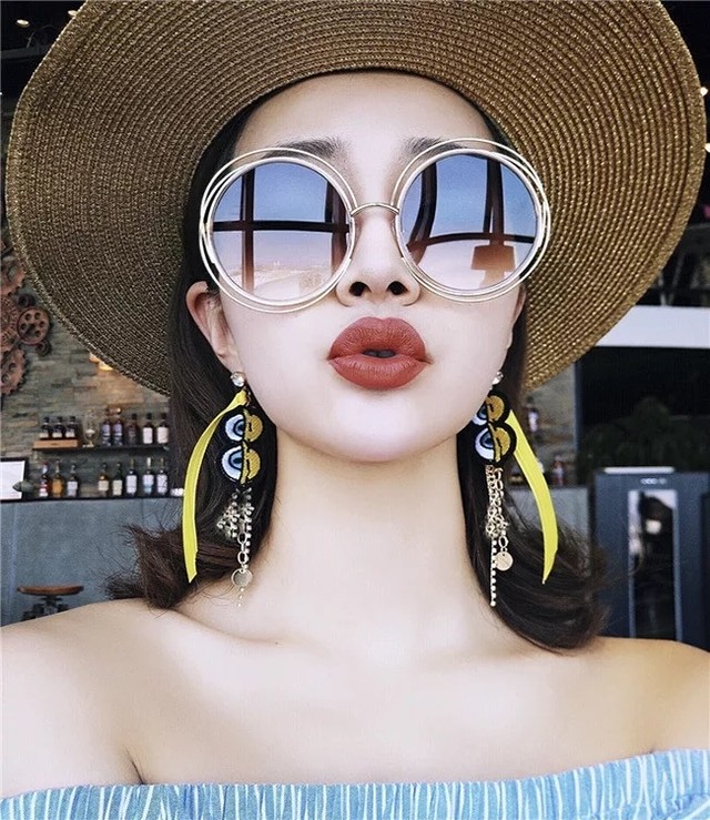 【即納】vintage round big size sunglasses