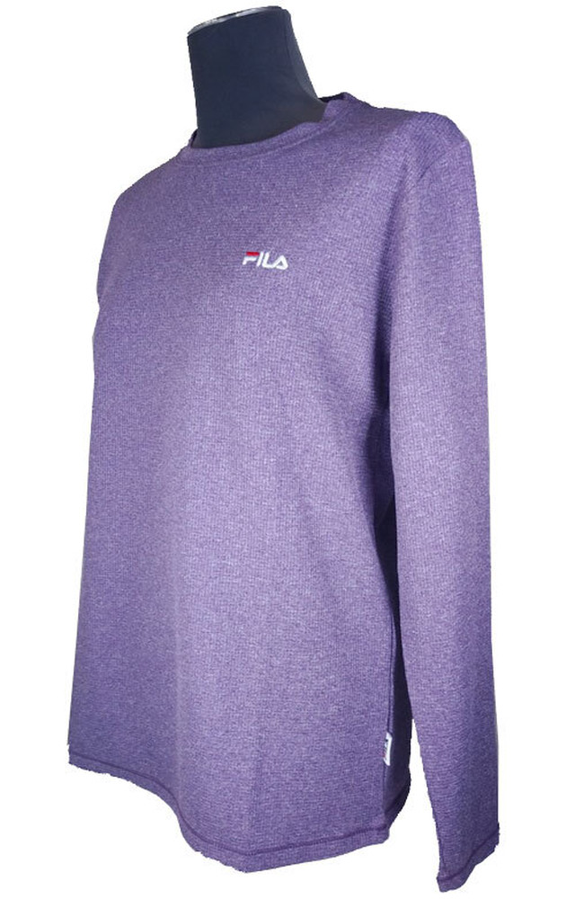 Fila フィラ Fl5925 パープル レディースtシャツ 長袖 吸水速乾 汗を吸収し乾きやすいカットソー ロゴ おしゃれ かわいい 服秋 ファイブスター