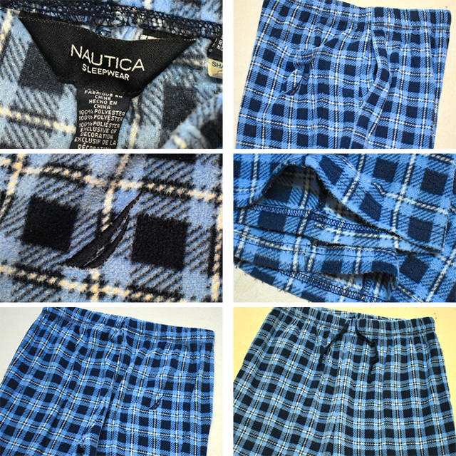 1点物 ノーティカnauticaパジャマパンツusa古着メンズmlレディースok90sストリート スポーツmixイージーチェックパンツ紺ブルー水色 古着屋カチカチ 東京都北区 Jr王子駅前で実店舗展開中 通販もok Tokyo Japan