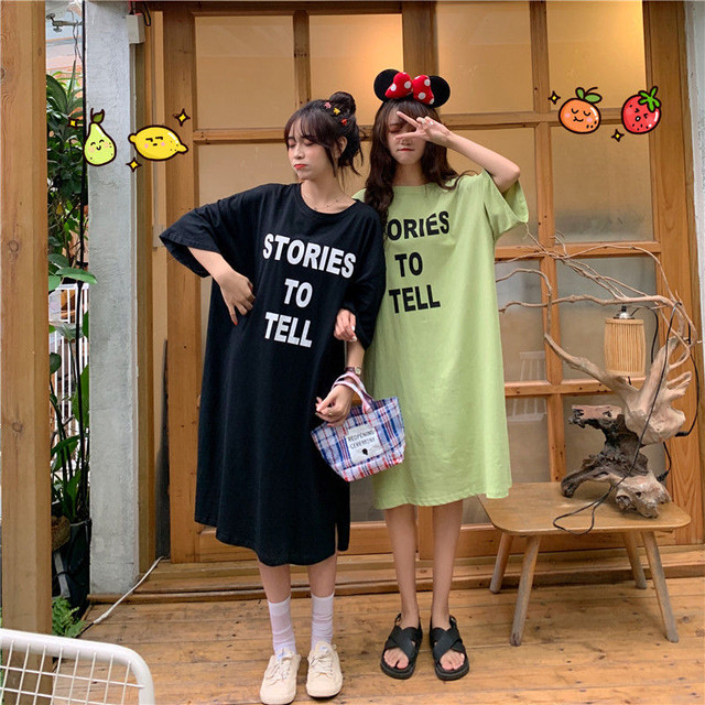 ロゴ Tシャツ ワンピース 3カラー 韓国 ワンピース ロング丈 ロングワンピース 大きいサイズ マキシ ワンピース マキシ丈 カジュアルワンピース ルームウェア C333 Ayaland Shop 海外ファッションセレクトショップ