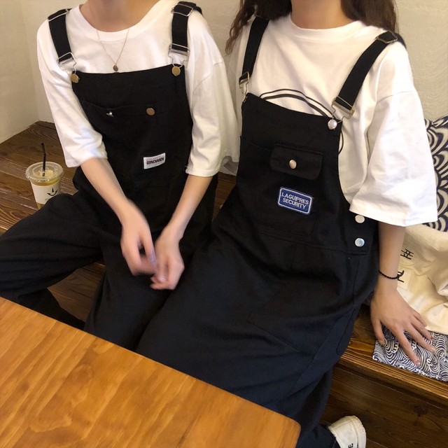 シミラールック サロペット オーバーオール ジャンパースカート ブラック カジュアル フェミニン シンプル レトロ オールシーズン デイリー 着回し Ptnym2547 Shop Suba