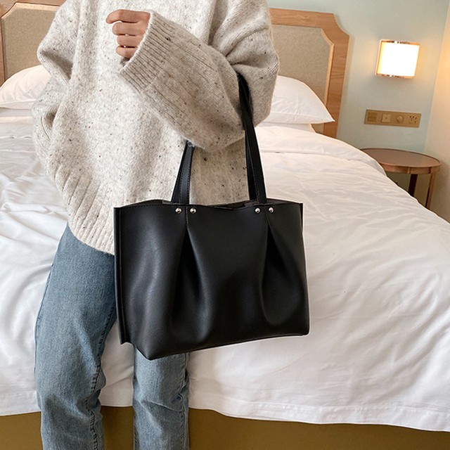 トートバッグ レディース ハンドバッグ ビジネス バッグ 肩掛け 手提げ かばん 通勤通学 黒 シンプル Pu トート 大容量 お洒落 鞄 Infini Arc En Ciel