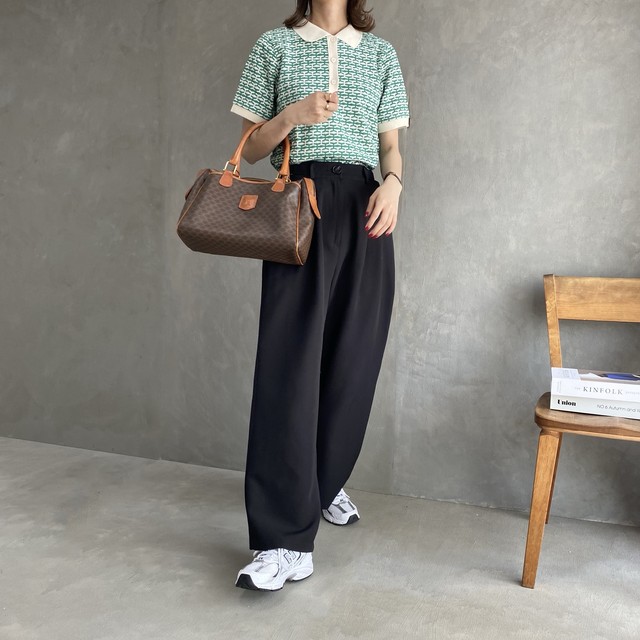 buckle design slacks(3/17na-10) ※Whiteラスト3点
