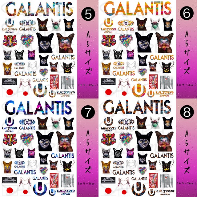 カラーver Galantis タトゥーシール A5サイズ タトゥーシール フェス ライブ用グッズ