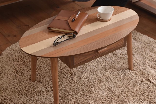 Oval / Nordic Low Drawer Table / 北欧ナチュラルスタイル オーバル / 北欧 引出しローテーブル