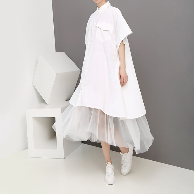 裾シースルー シャツワンピ カジュアル シースルーワンピース パーティ 2次会 結婚式 お洒落 きれいめ 大人 女子会 流行り 人気 デート 春夏 春夏コーデ Sugar Daystyle シュガーデイスタイル