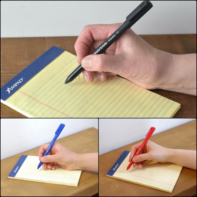 アメリカ直輸入 Write Bros Set 3 ペーパーメイト ボールペン アメリカの カッコよくて 書きやすい ３本セット インク ブラック ブルー レッド 黒 青 赤 Medium Point インク太 中字 1 0mm スタイリッシュ 滑らか 書き味 Paper Mate メール便発送 In My Desk