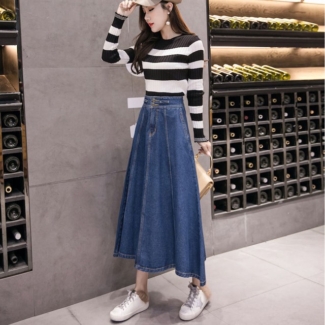 デニムスカート レディース サスペンダー フレアスカート 無地 ジャンパースカート ゆったり 着やせ お洒落 体型カバー スカート Infini Arc En Ciel