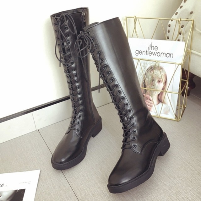 レースアップロングブーツ Select Shop Ange