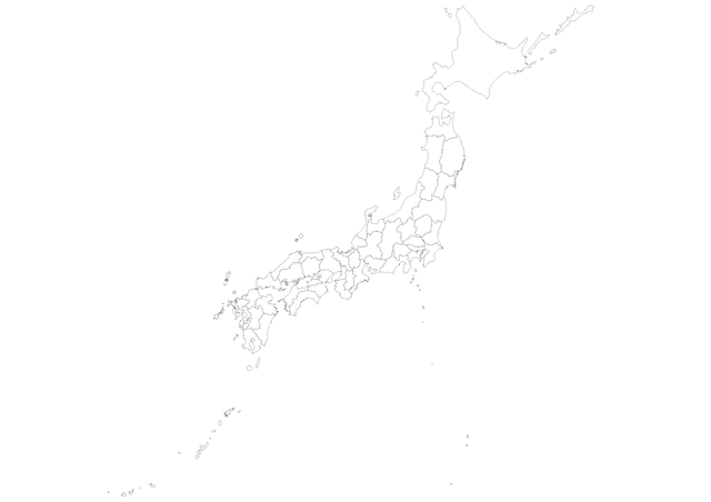 日本全図 都道府県 形状 イラストレータデータ Eps 日本語 英語表記 地図素材をダウンロードにて販売するお店 今八商店