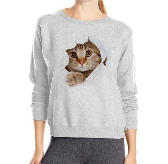 3色 ひょっこり猫ちゃんがかわいいトレーナー 猫グッズ 猫雑貨通販 にゃん処