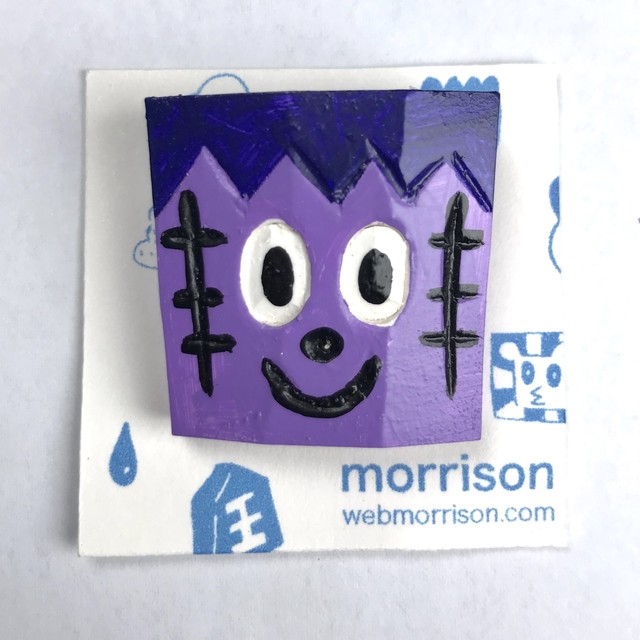【morrison ムラバヤシケンジ】2.5次元木彫バッチ