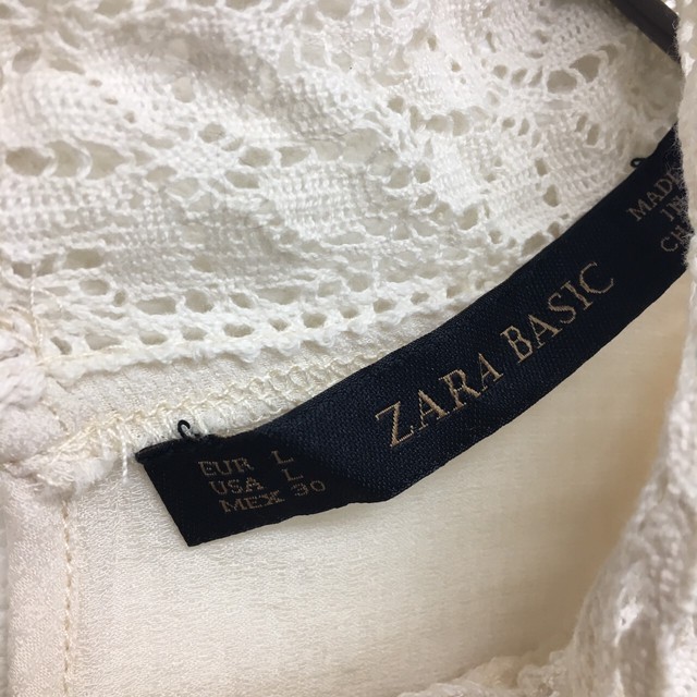 Z96 ネックレースシャツ クリーム M Lサイズ Zara レディース 新品 未使用 タグ付き 送料込み Camdentownstreet