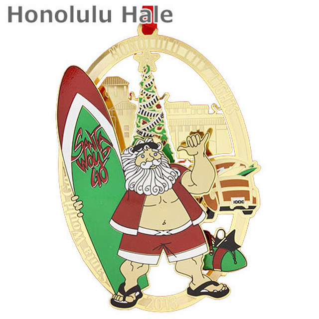 ハワイアンオーナメント クリスマスオーナメント ホノルルシティライツ 13 Waimea Bay Honolulu Hale Clara Hawaiian Select Shop