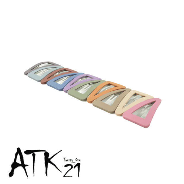 マットカラー トライアングル パッチンピン パッチン留め 人気 可愛い 髪留め へアクリップ レディース ヘアアクセサリー Hpps Atk21