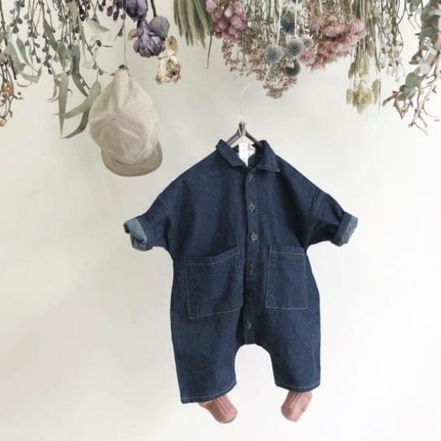 全2色 男の子 女の子 つなぎ カバーオール 長袖 カジュアル 春秋 無地 シンプル キッズ Bn991 Berceau Select Shop ベルソー セレクトショップ キッズ 親子ペアetc