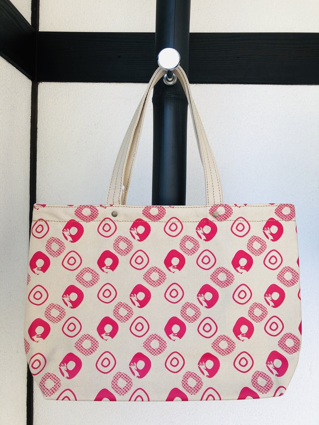 Sale 帆布 トートバッグ うさぎ柄 ベージュ Rakuzen