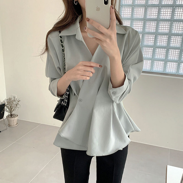 ラペルエレガントシャツ【lapel elegant shirt】