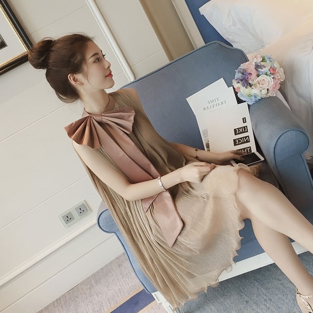 マタニティ ワンピース ドレス フォーマル 結婚式 二次会 お呼ばれ 発表会 謝恩会 パーティー ブラック カーキ リボン Iライン ラメ ひざ丈 大きいサイズ ノースリーブ ラウンドネック 大人 きれいめ 上品 夏 妊婦服 マタニティウェア マタニティ授乳服 Mommystyle