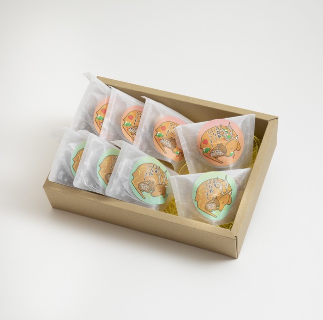 農家のおやつ2種セットギフト箱入り「古都華いちごクッキー4袋+玄米きな粉クッキー4袋」計8袋セット:熨斗付き可