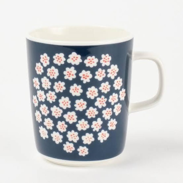即納可 Marimekko マリメッコ プケッティ ダークブルー マグ 雑貨屋よしの