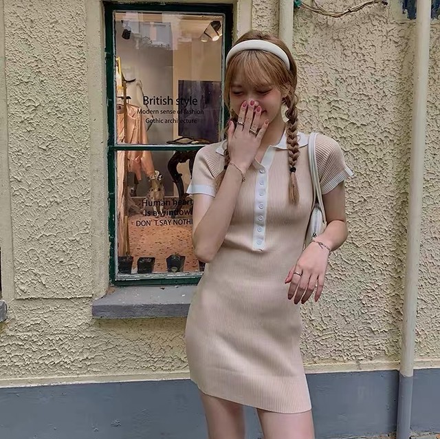 light brown tight dress