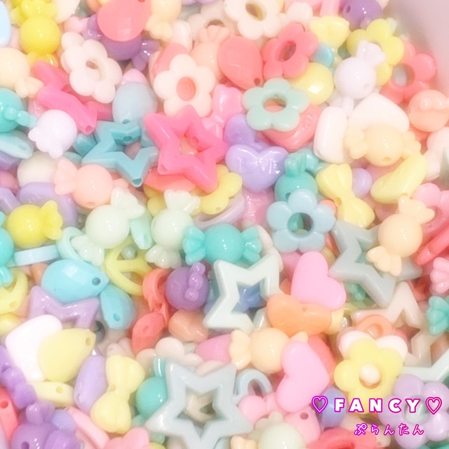 お得 パステル ビーズ Mix 50g ハンドメイド パーツ 素材 キッズアクセサリー かわいい ゆめかわいい パステル ファンシーぷらんたん Fancy ぷらんたん