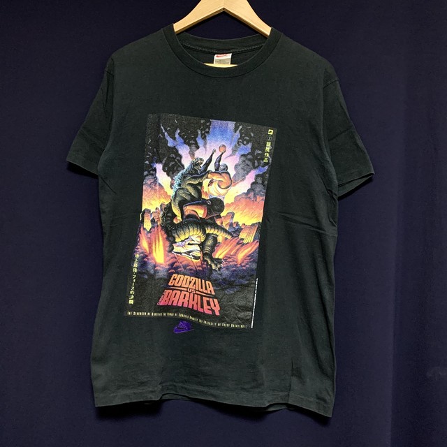 90年代 90 S Nike Godzilla Vs Barkley Tシャツ ゴジラ ナイキ シングルステッチ アメリカ製 古着 ビンテージ Vintage 映画 Movie Autb