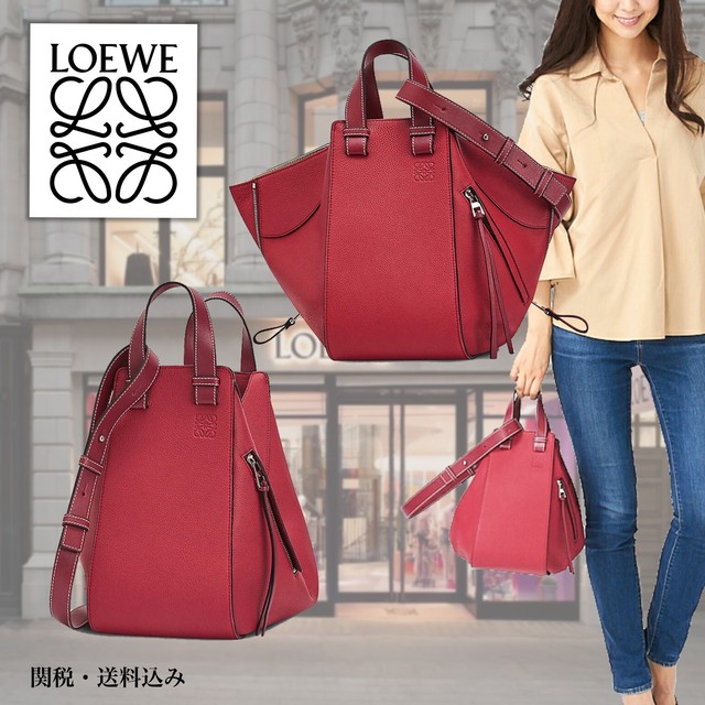 Loewe ロエベ ハンモック ショルダーバッグ ハンドバッグ クロスボディ バッグ ピンク モダン 多用途 シンプル ブランド ロエベ レディース kt38 レザー ミディアム Moominjane