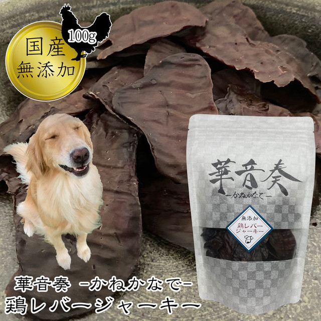 犬用 おやつ ジャーキー 鶏レバー 国産 無添加 レバー 100g 華音奏 かねかなで Pegs 犬おやつと革首輪工房