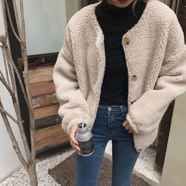 ボアブルゾン ボアアウター レディース ボアコート 大きいサイズ アウター ボアブルゾン 冬 冬新作 冬物 冬服 韓国 オルチャン ボアジャケット ボアブルゾン ボアアウター レディース ボアコート 大きいサイズ アウター ボアブルゾン ボア Leaflower 001 リーフラワー