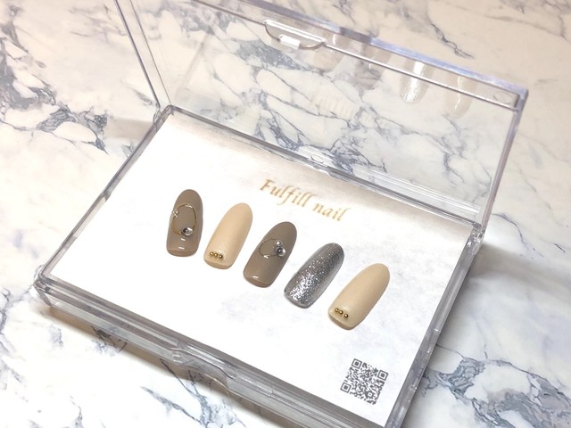 ネイルチップ グレージュワンカラー Fulfill Nail