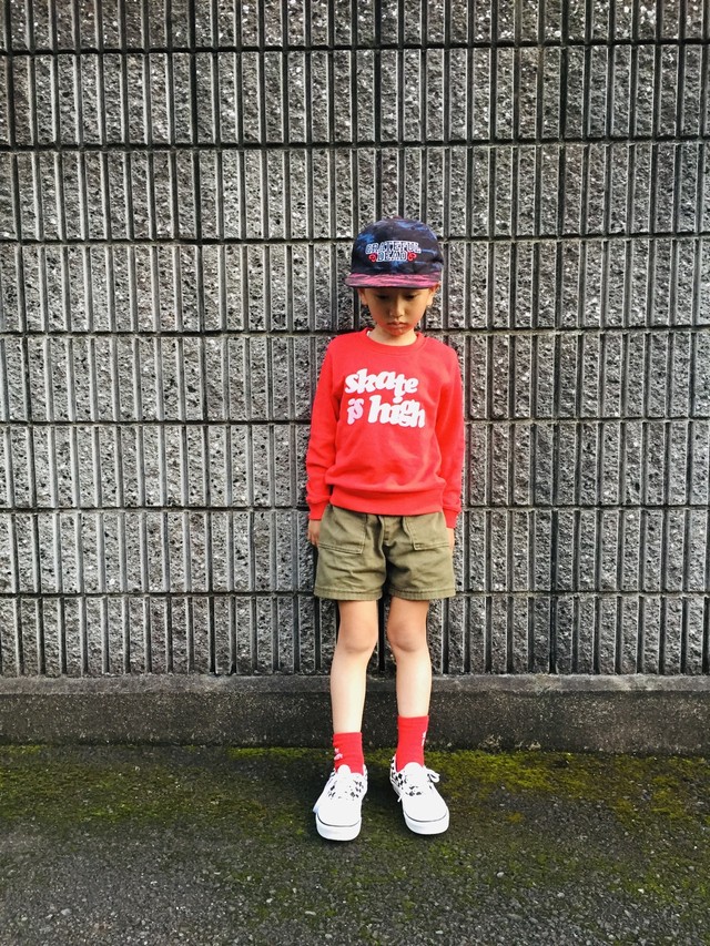 Kids Socks Skate Is High Red White14cm 15cm 16cm 17cm 18cm 19cm cm 21cm 22cm 子供服 靴下 キッズ スケーター Twotoneboutique 子供 キッズ ファッション 子供服 ストリート スケーター シンプル アメカジ Punk