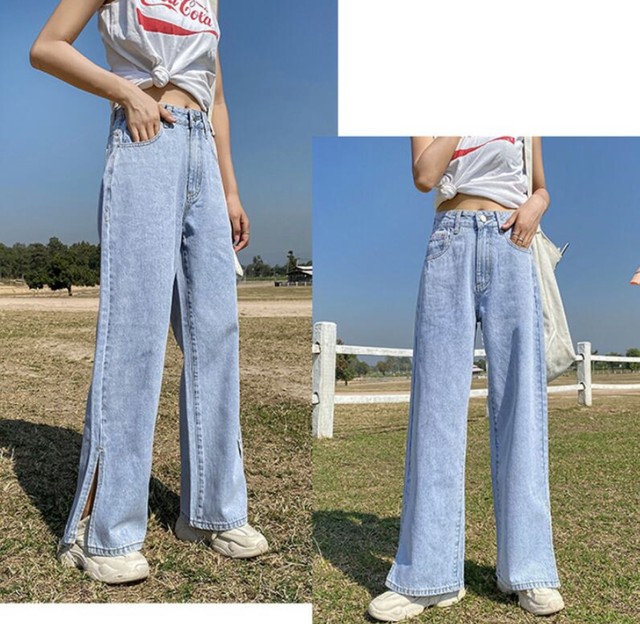 海外買付 デニム ワイドパンツ Ririiy S