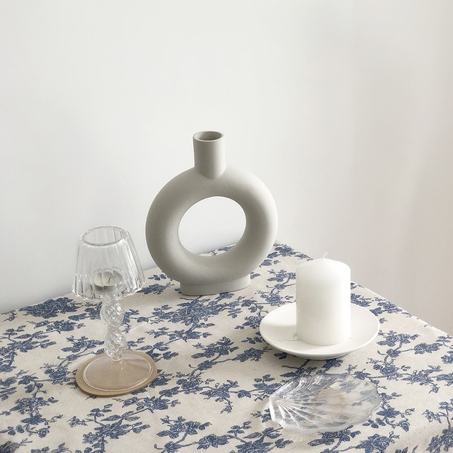 ブルーローズ柄テーブルクロス 473 Luluchu