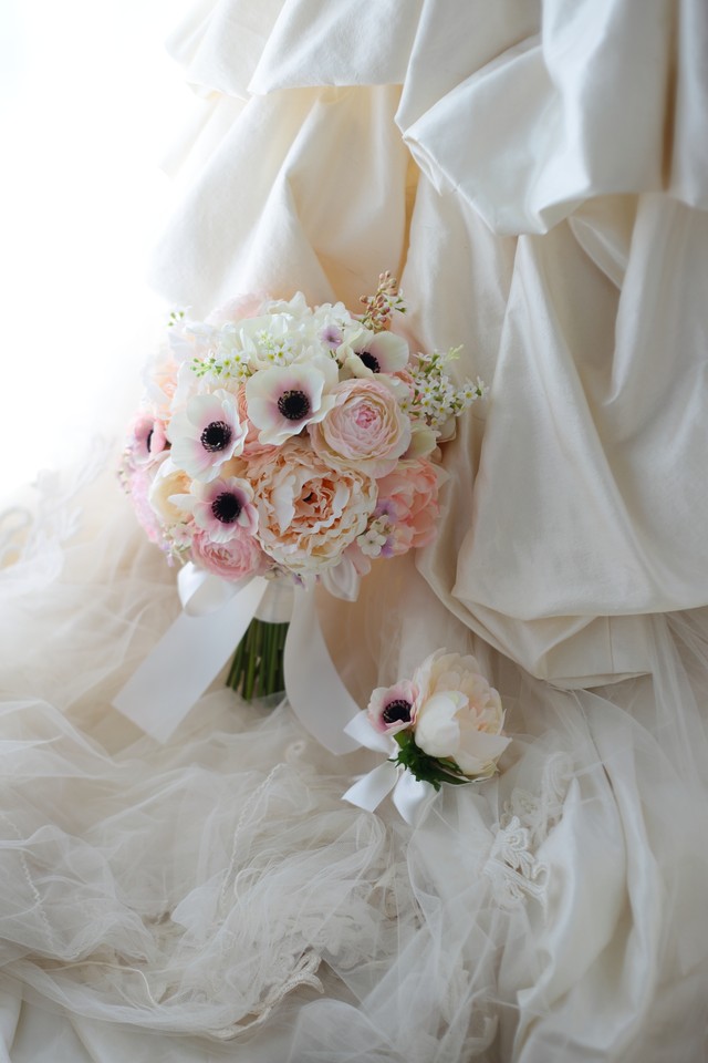 アーティフィシャルフラワーブーケ 芍薬とアネモネのブーケ 一会 Ichie