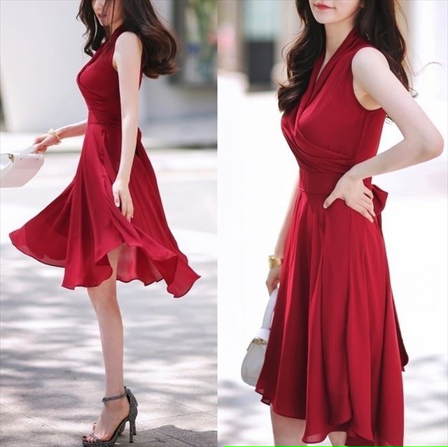 国内即納 即日配送 パーティードレス シフォン ノースリープ ブラック レッド ワンピース ドレス ワンピ フォーマル ミニドレス ミニ カラードレス セレモニー セクシー 代 30代 イブニング お呼ばれ ショート ナイト 結婚式 ゲストドレス Aライン Laドレス タイト